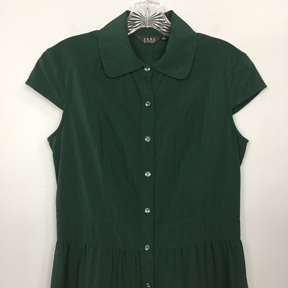 asifeir Tiered Button Down Cap Sleeved Midi Dress - Picture 2 of 15